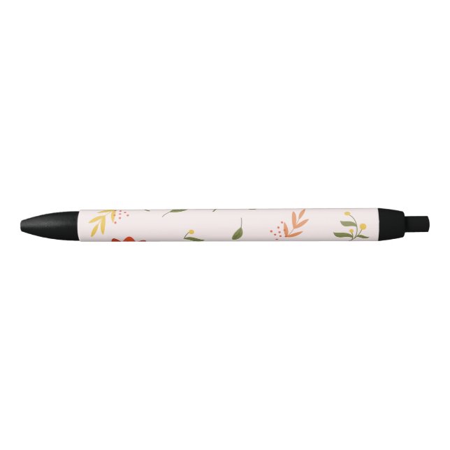 Stylo Noir collection de fleurs (Devant)