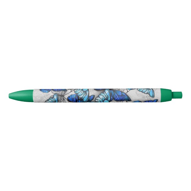 Stylo Noir Composition des White and Blue Butterflies (Devant)