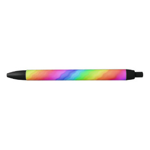Stylo Noir Conception arc-en-ciel colorée en diagonale