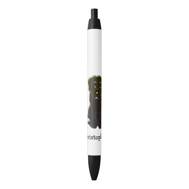 Stylo Noir Conception de chiens Labrador (devant Vertical)