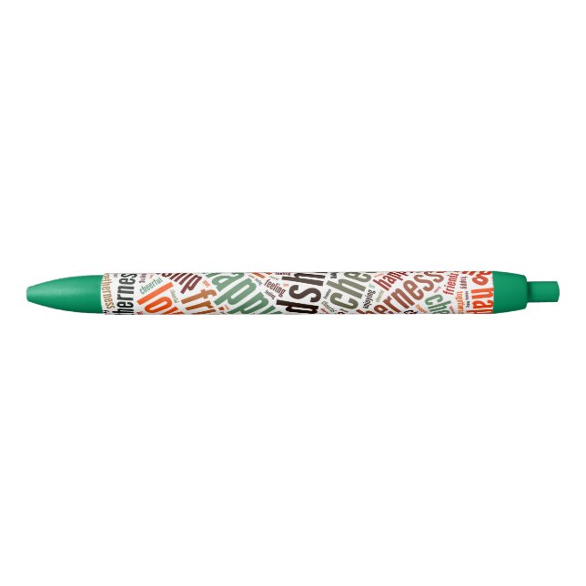 Stylo Noir Conception de mots positifs (Devant)