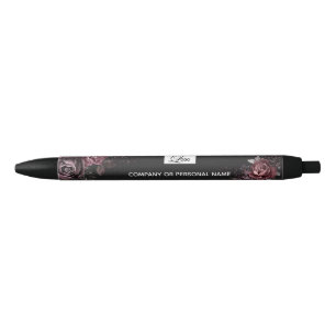 Stylo Noir Conception florale de rose noire romantique sombre
