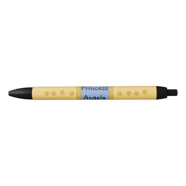 Stylo Noir Conception personnalisée de motif de couronne (Devant)
