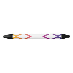 Stylo Noir Constellation de cœur abstraite vibrante Kaléidosc