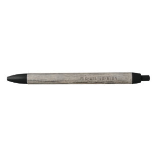 Stylo Noir Cool Vintage Rustic Old Wood Nom Customisé