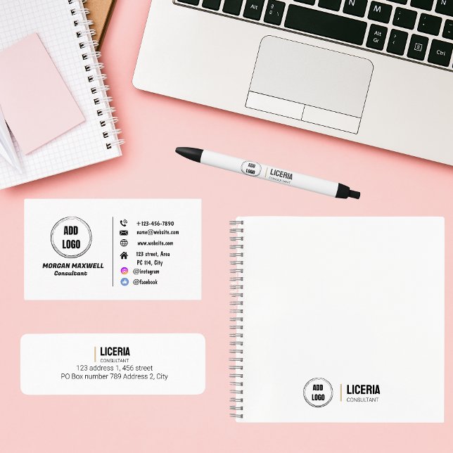 Stylo Noir Couleur blanche de design clair (Créateur téléchargé)