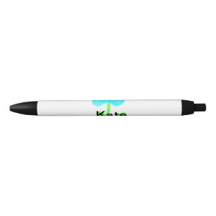 Stylo Noir Couleur d'eau bleu vert ajouter votre nom texte pe