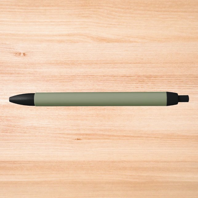 Stylo Noir Couleur solide verte Sage (Créateur téléchargé)