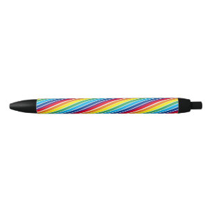 Stylo Noir Couleurs arc-en-ciel