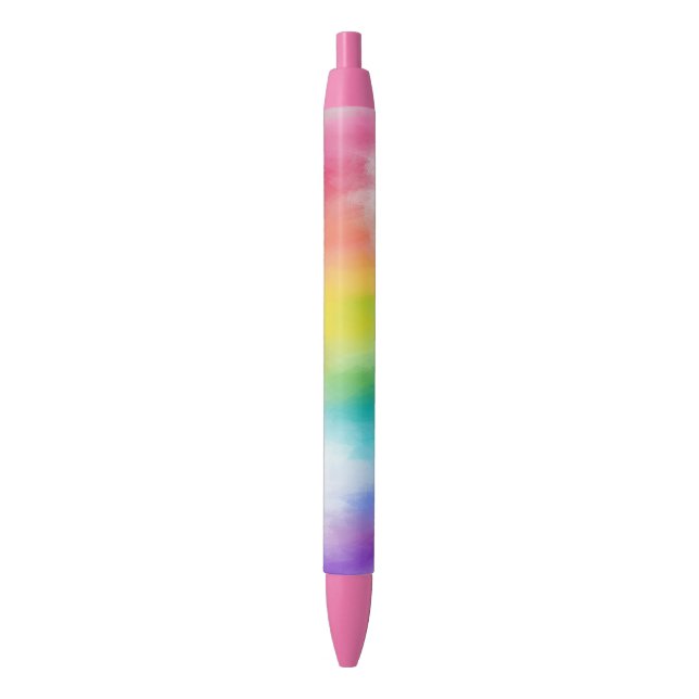 Stylo Noir Couleurs arc-en-ciel personnalisées Design moderne (devant Vertical)
