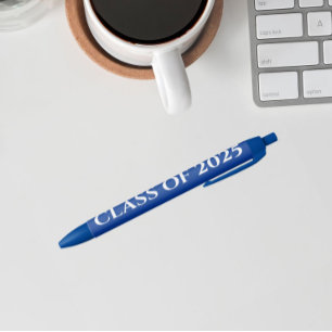 Stylo Noir Couleurs de l'école Bleu Royal et Blanc Année de p