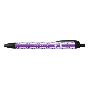 Stylo Noir couleurs de l'équipe de volley-ball violet filles 