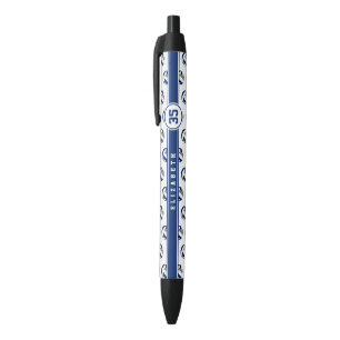 Stylo Noir couleurs d'équipe bleu gris nom de joueur de volle