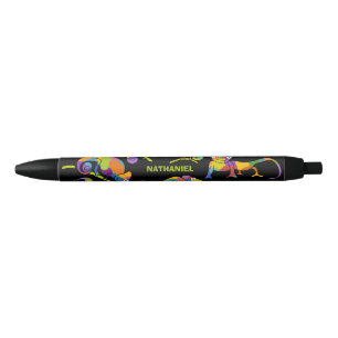 Stylo Noir Couleurs vives personnalisées Chamelons caricatur