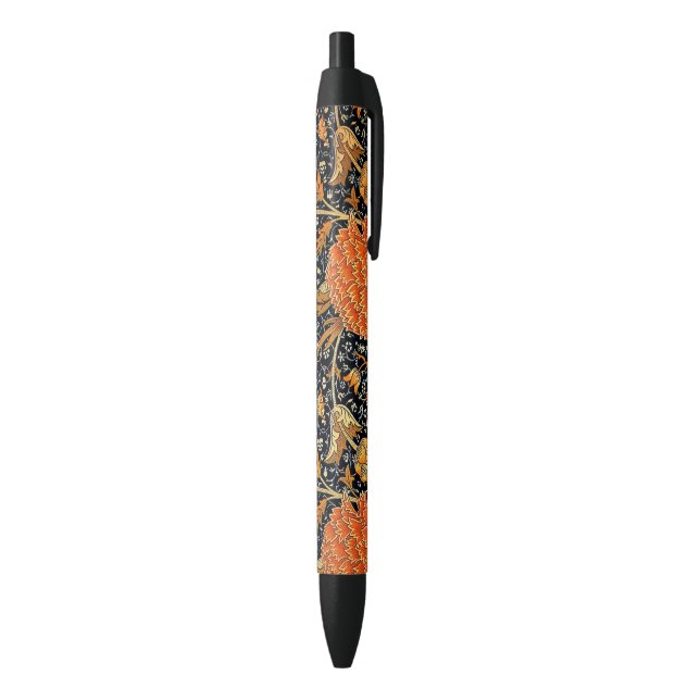 Stylo Noir Cray, un beau design William Morris, (Bas (Vertical))