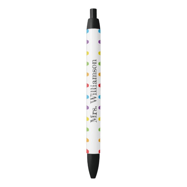 Stylo Noir Crayons arc-en-ciel personnalisés Appréciation de  (devant Vertical)