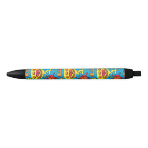 Stylo Noir Crazy Ocean Créatures et sous-marin Jaune