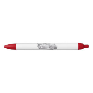 Stylo Noir croquis au crayon de camion de pompiers vintage de