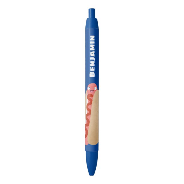 Stylo Noir Curieux hot dog Weiner dessin animé (devant Vertical)