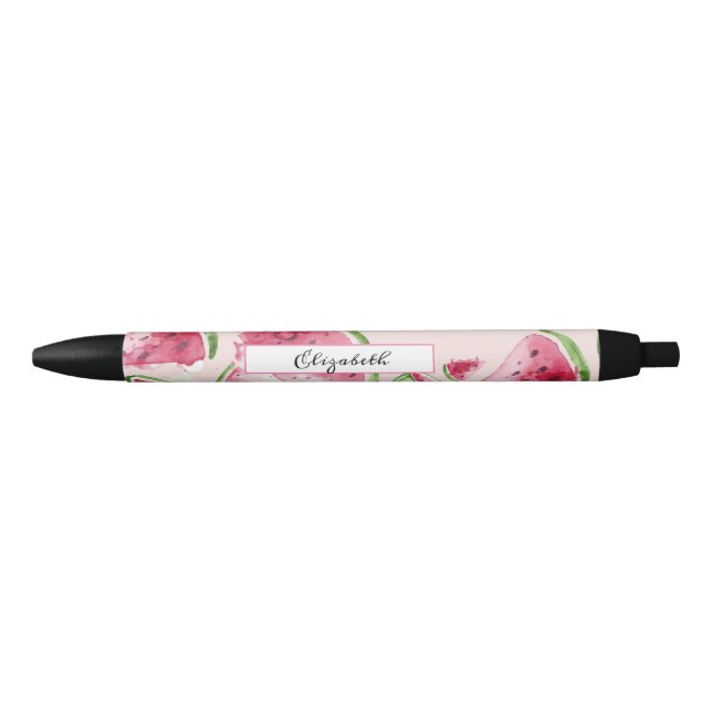 Stylo Noir Cute Aquarelle Pink (Devant)