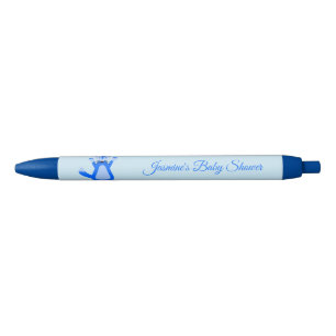 Stylo Noir Cute Blue Baby Boy Fox Baby shower personnalisé