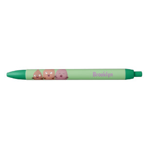 Stylo Noir Cute chantant des patates douces caricaturales lég