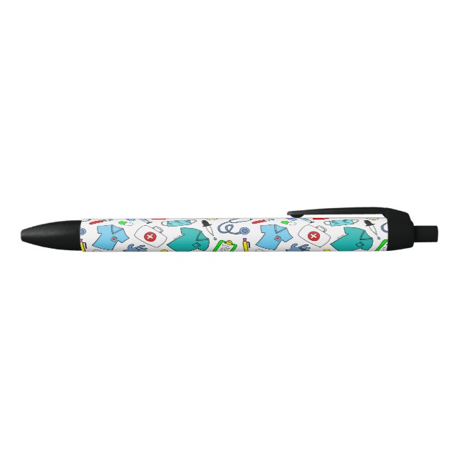 Stylo Noir Cute Doctor Nurse Médicale Fournitures Motif (Haut)