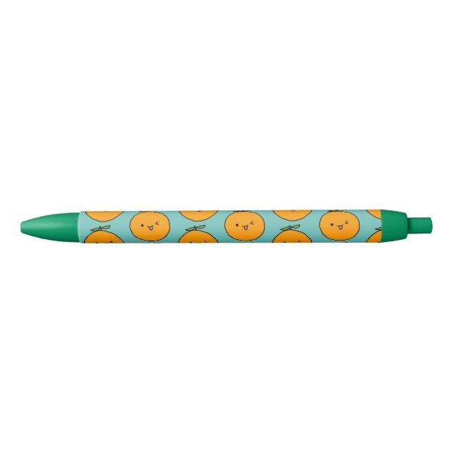 Stylo Noir Cute et amusante Kawaii Orange Ecriture (Devant)