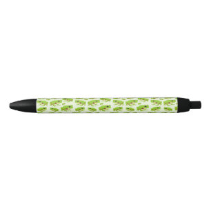 Stylo Noir Cute Green Tree Frog Motif