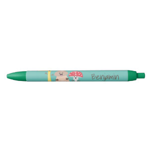 Stylo Noir Cute kawaii champignon champignon toadstool