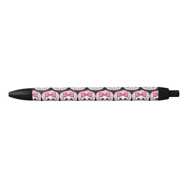 Stylo Noir Cute Pastel Goth Skull with Bow (Devant)