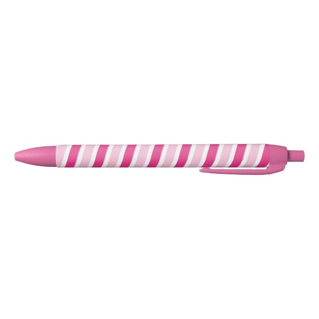 Stylo Noir Cute Preppy roses et blancs rayures (Bas)