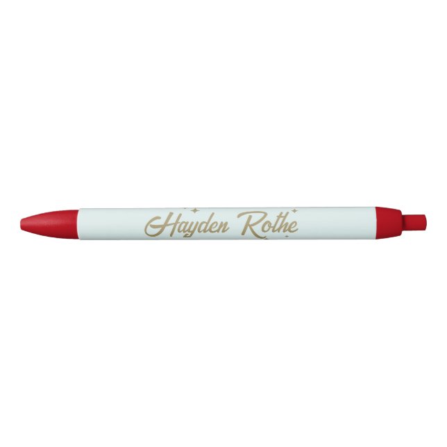 Stylo Noir Cute Retro Pastel Blue Enseignant (Devant)