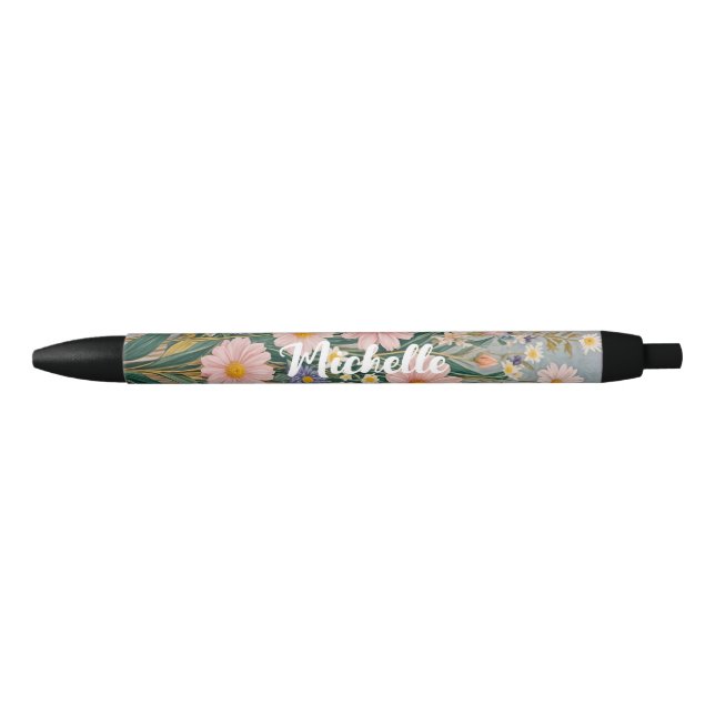 Stylo Noir Daisy Dreamscape Personnalisé (Devant)