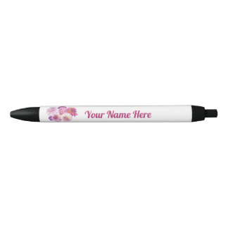 Stylo Noir Dazzling Dahlias Personalized 