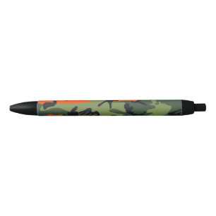 Stylo Noir Déguisement camouflage orange et vert, Militaire, 