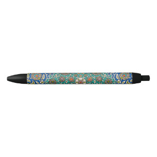 Stylo Noir Design Arabesque bleu