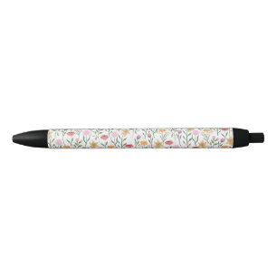 Stylo Noir Design couleur Fleur sauvage aquarelle