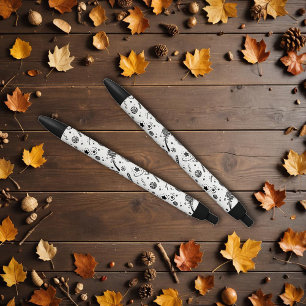Stylo Noir Dessin de la ligne d'Halloween noir et blanc