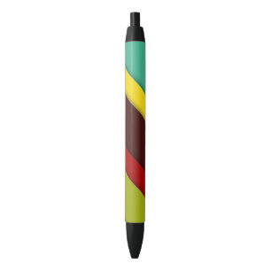 Stylo Noir Diagonales multicolores