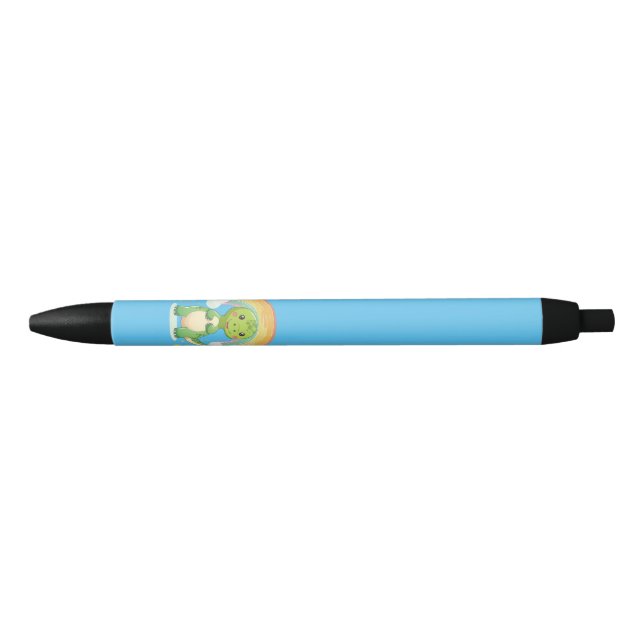 Stylo Noir Dino arc-en-ciel coloré (Devant)