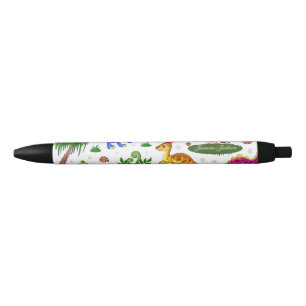 Stylo Noir Dinosaure coloré pour enfants mignons simples