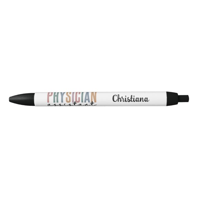Stylo Noir Diplôme d'adjoint de médecin PA personnalisé (Devant)