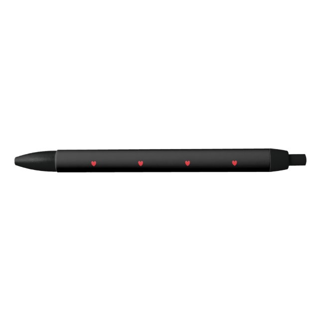 Stylo Noir Doodle Heart Motifs Red Black Couleurs personnalis (Devant)
