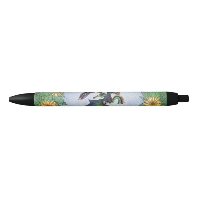 Stylo Noir Dragon d'été Nature Imaginaire Art (Devant)