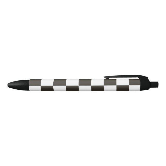 Stylo Noir Drapeau À damiers (noir et blanc) (Motif du vérifi (Haut)