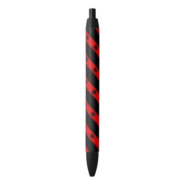 Stylo Noir Drapeau albanais de rayures (devant Vertical)