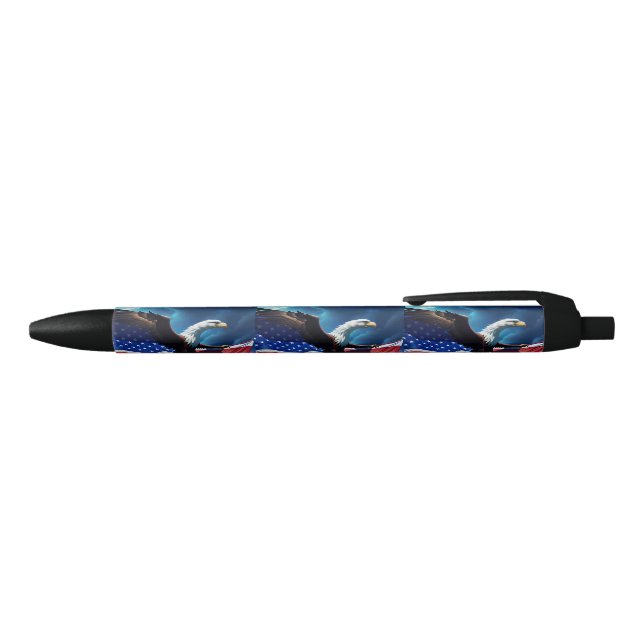 Stylo Noir Drapeau américain Aigle TRUMP 2024 (Haut)