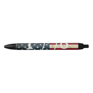 Stylo Noir Drapeau américain vintage Grunge 1776