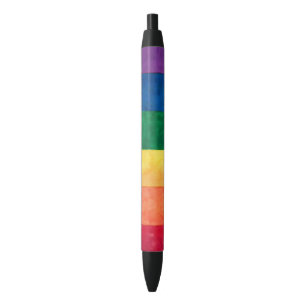 Stylo Noir Drapeau arc-en-ciel gay pride